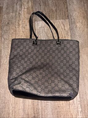 Gucci Black Monogram Canvas Tote bag